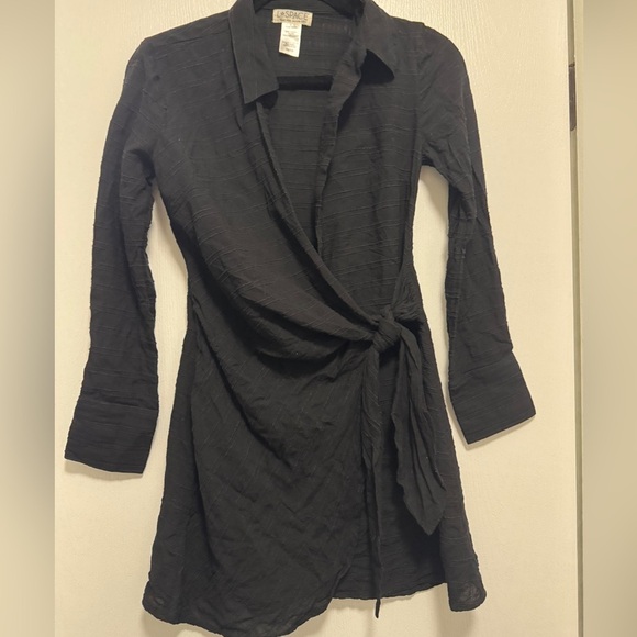 L*Space Black Wrap Mini Dress - Picture 3 of 8